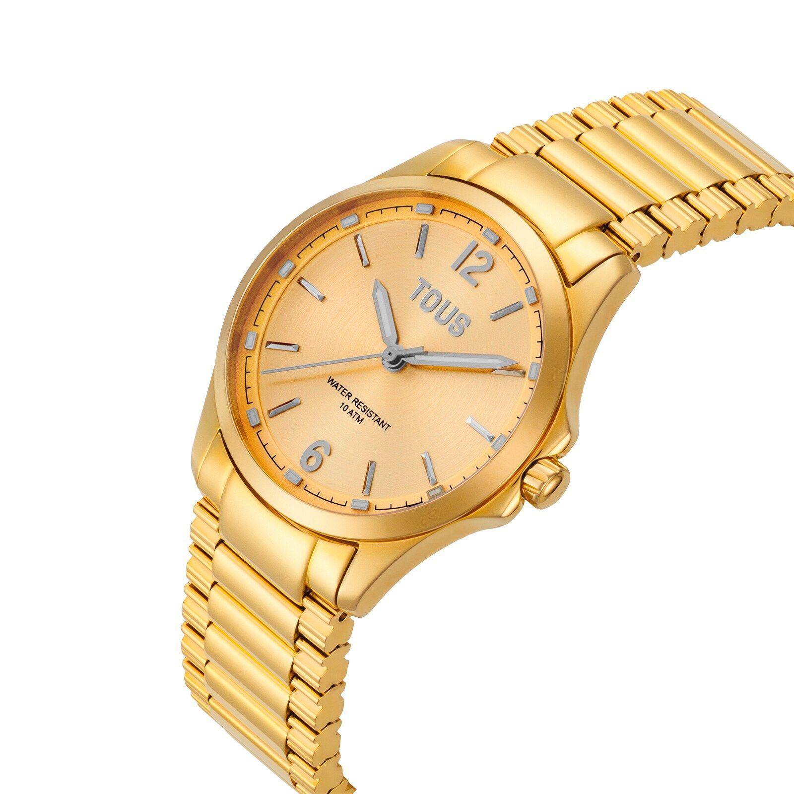 Reloj analógico con brazalete de acero dorado DRIVE NEW-1