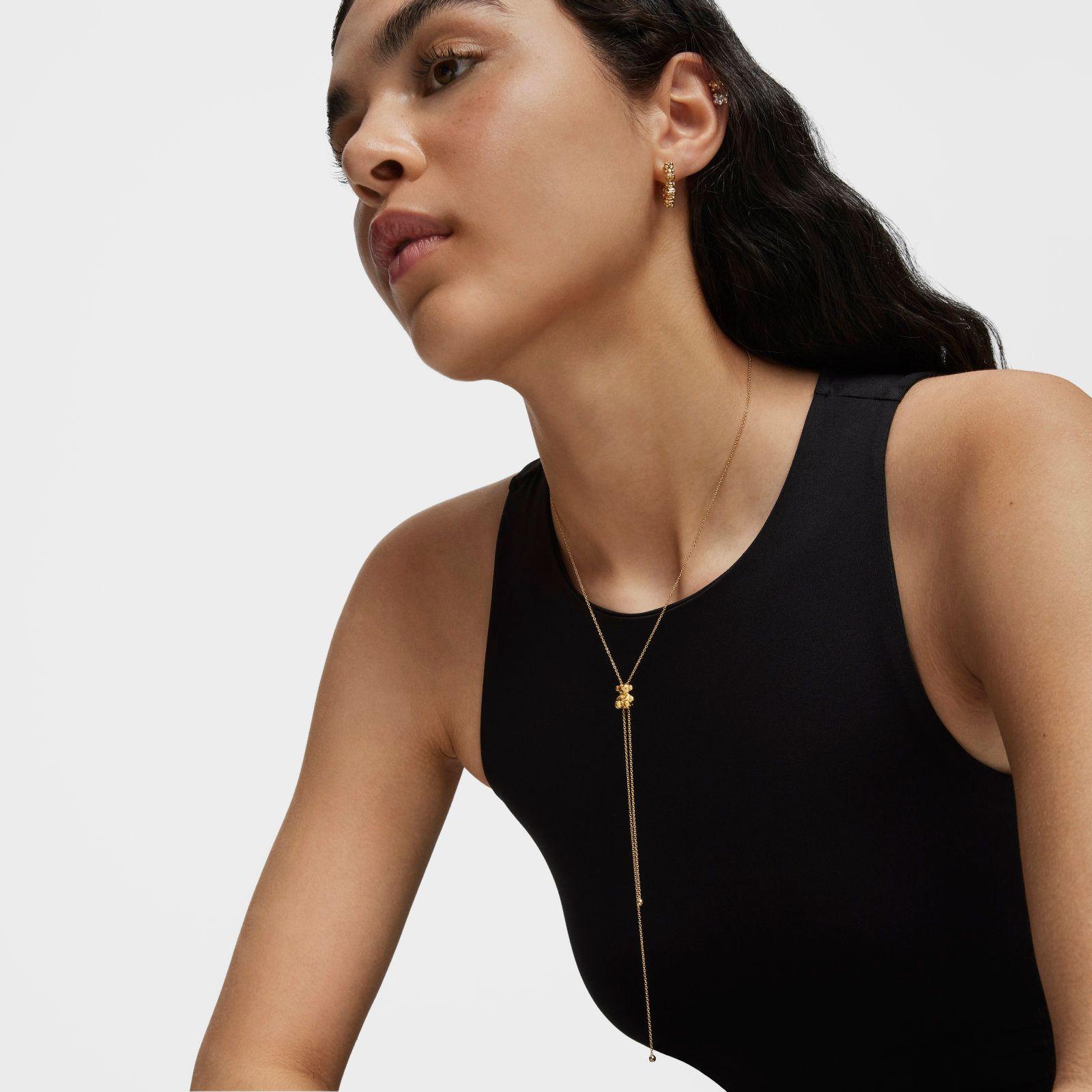 Collar mediano oro 18 kt plata motivo oso Bold Bear-3