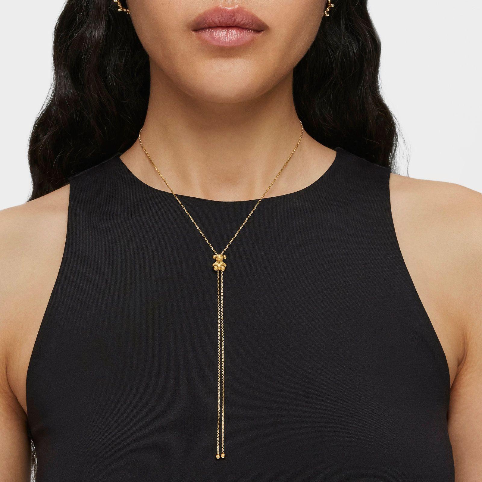 Collar mediano oro 18 kt plata motivo oso Bold Bear-6