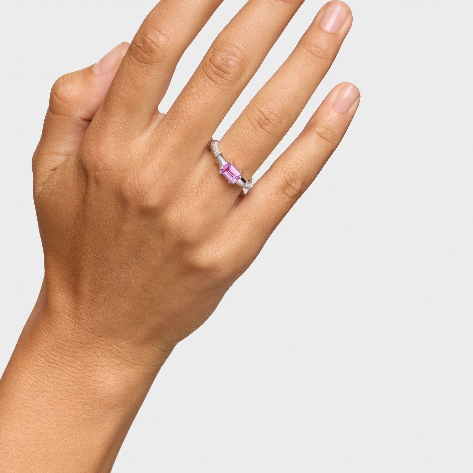 Anillo de plata y zafiro creado en laboratorio TOUS Mesh LGG-5