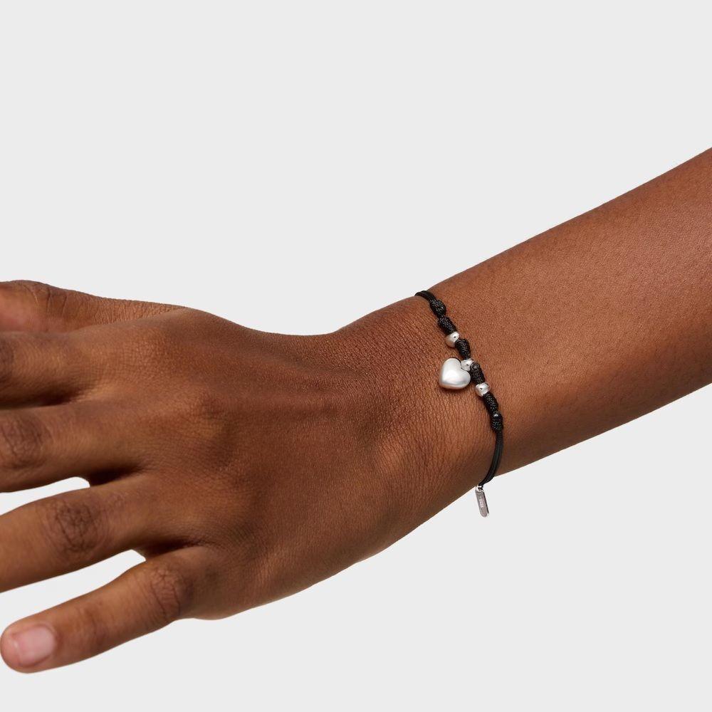 Pulsera de plata y nylon negro TOUS Flechazo-5