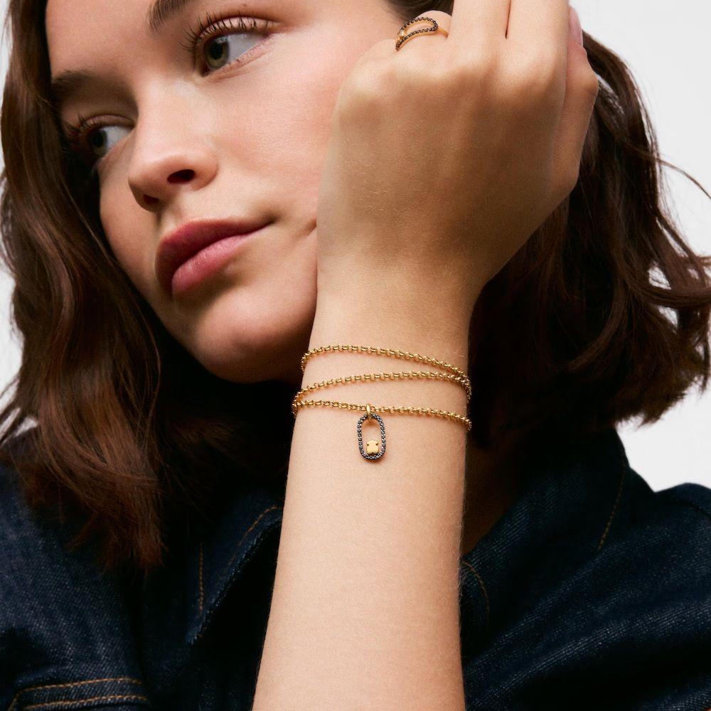 Colgante con baño de oro 18 kt y espinelas Camille-4