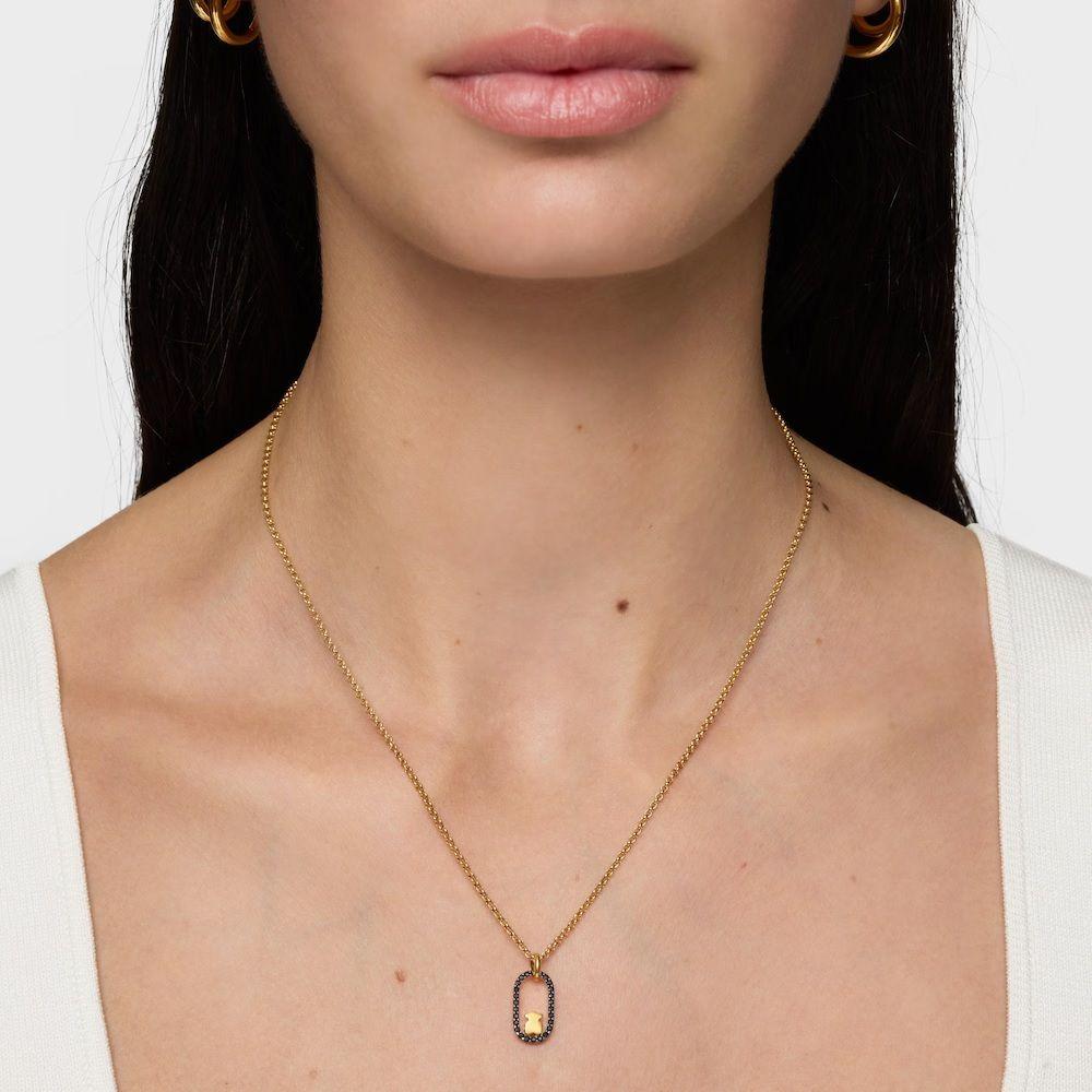 Colgante con baño de oro 18 kt y espinelas Camille-5