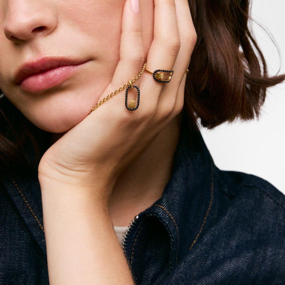 Colgante con baño de oro 18 kt y espinelas Camille-6