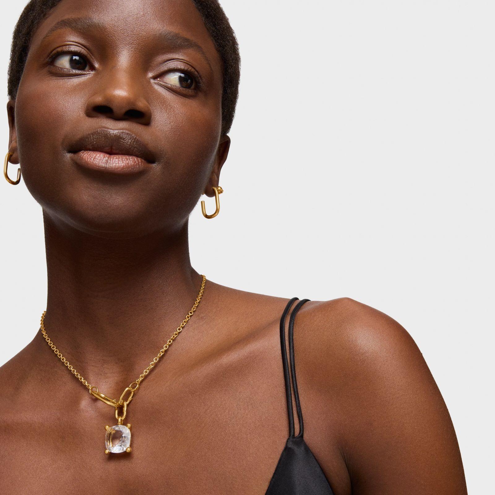 Colgante grande con baño de oro 18 kt sobre plata-5