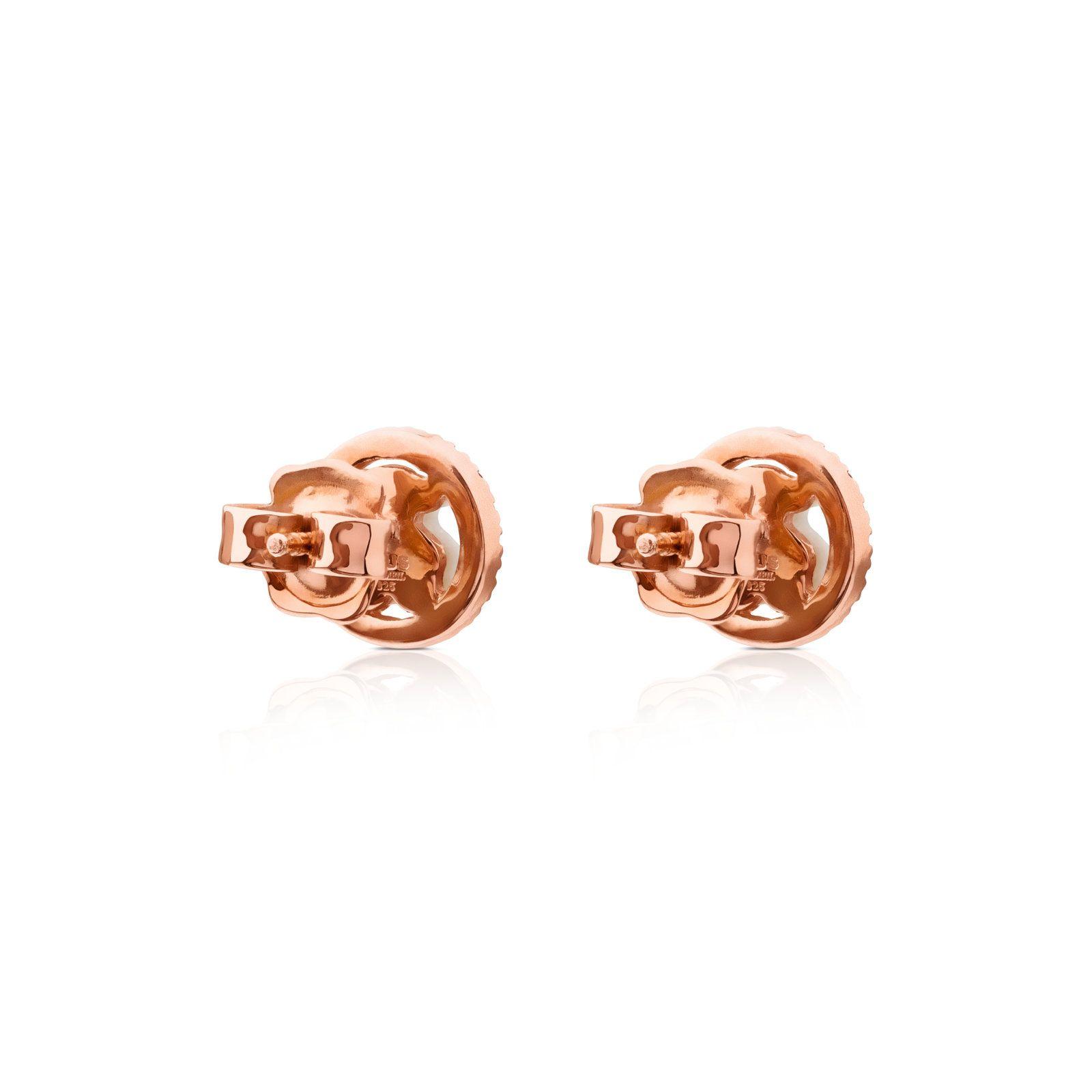 Pendientes con baño de oro rosa y nácar y zafiro Camille-2