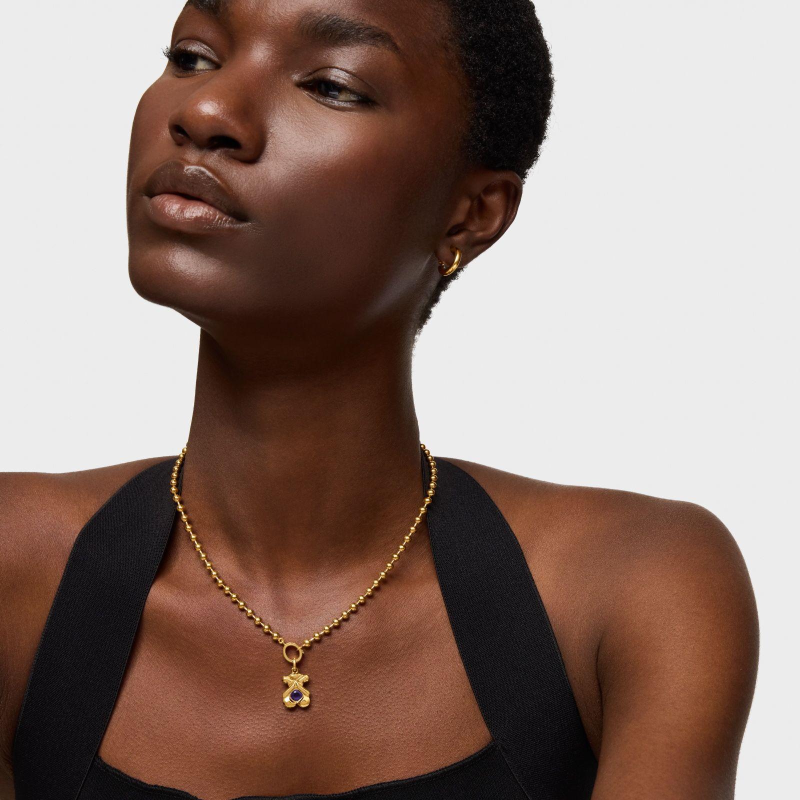 Colgante con baño de oro 18 kt sobre plata y amatista TOUS Sweet 40s-3