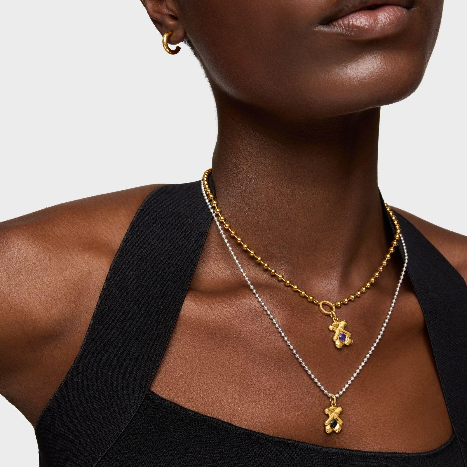 Colgante con baño de oro 18 kt sobre plata y amatista TOUS Sweet 40s-4