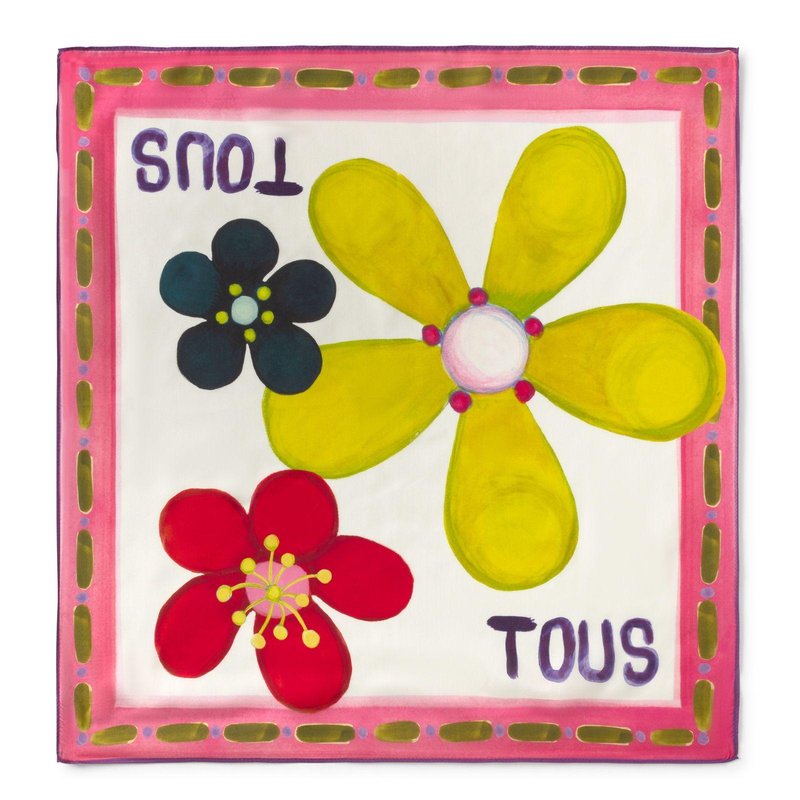Pañuelo cuadrado pequeño rosa TOUS Summer Daisies-0
