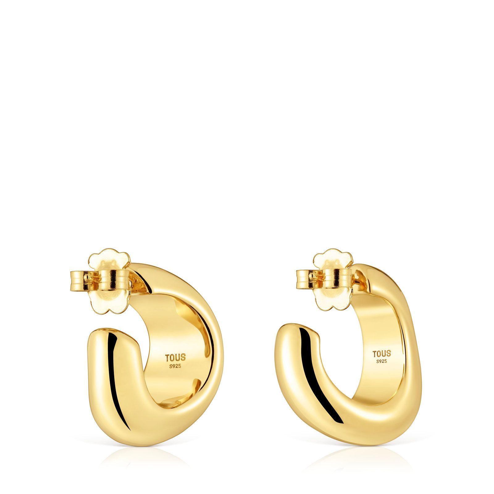 Pendientes de aro con baño de oro de 18 kt sobre plata Galia Basics-2