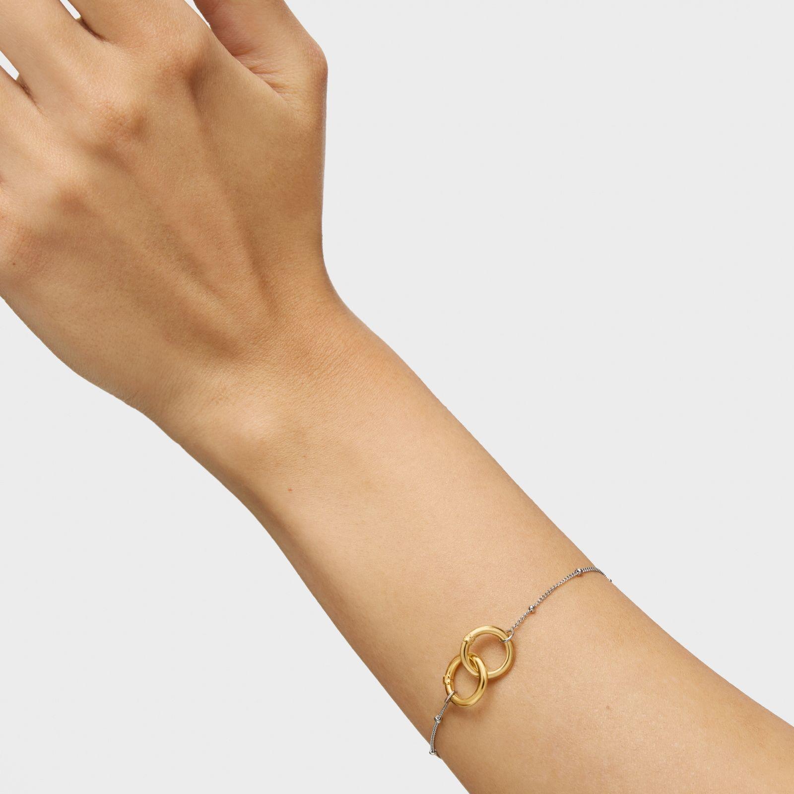 Pulsera cadena de acero y anilla de oro Hold-4