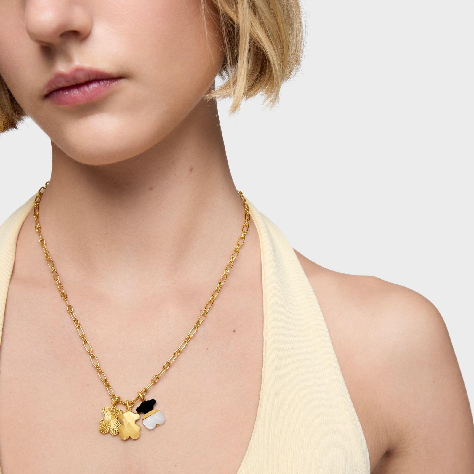 Colgante oso con baño de oro 18 kt sobre plata Icon Metal-4