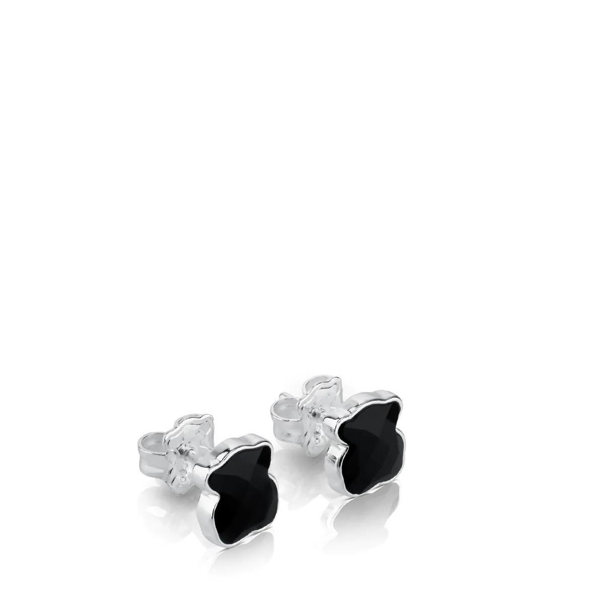 Aros Color De Plata y Onix Tous-2