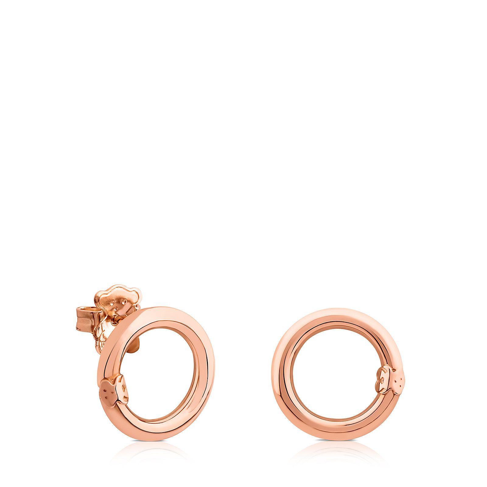 Aros Pequeños Hold de Plata Vermeil Rosa Tous-0