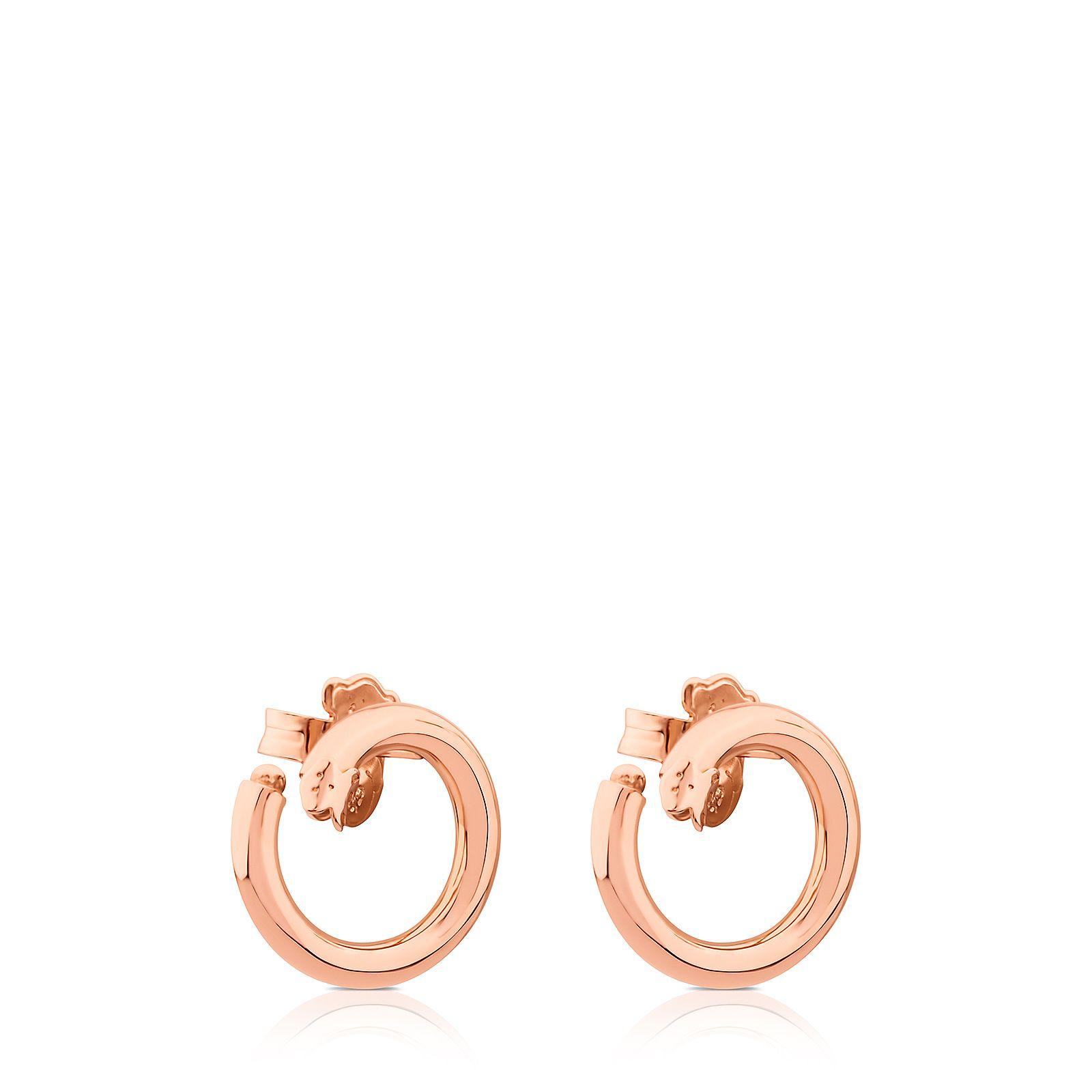Aros Pequeños Hold de Plata Vermeil Rosa Tous-1