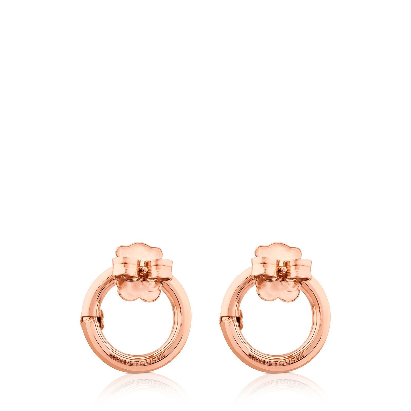 Aros Pequeños Hold de Plata Vermeil Rosa Tous-2