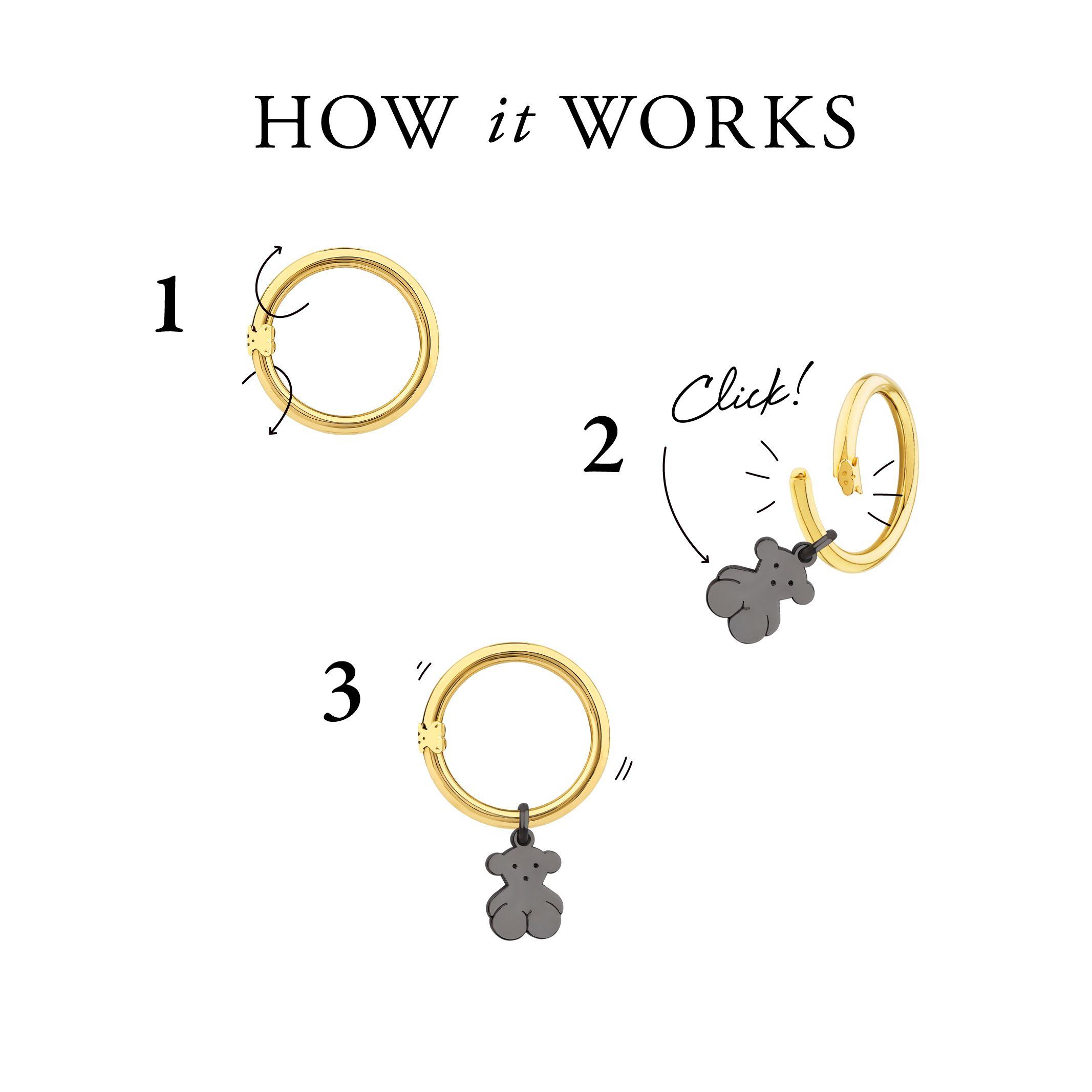 Aros Pequeños Hold de Plata Vermeil Rosa Tous-3