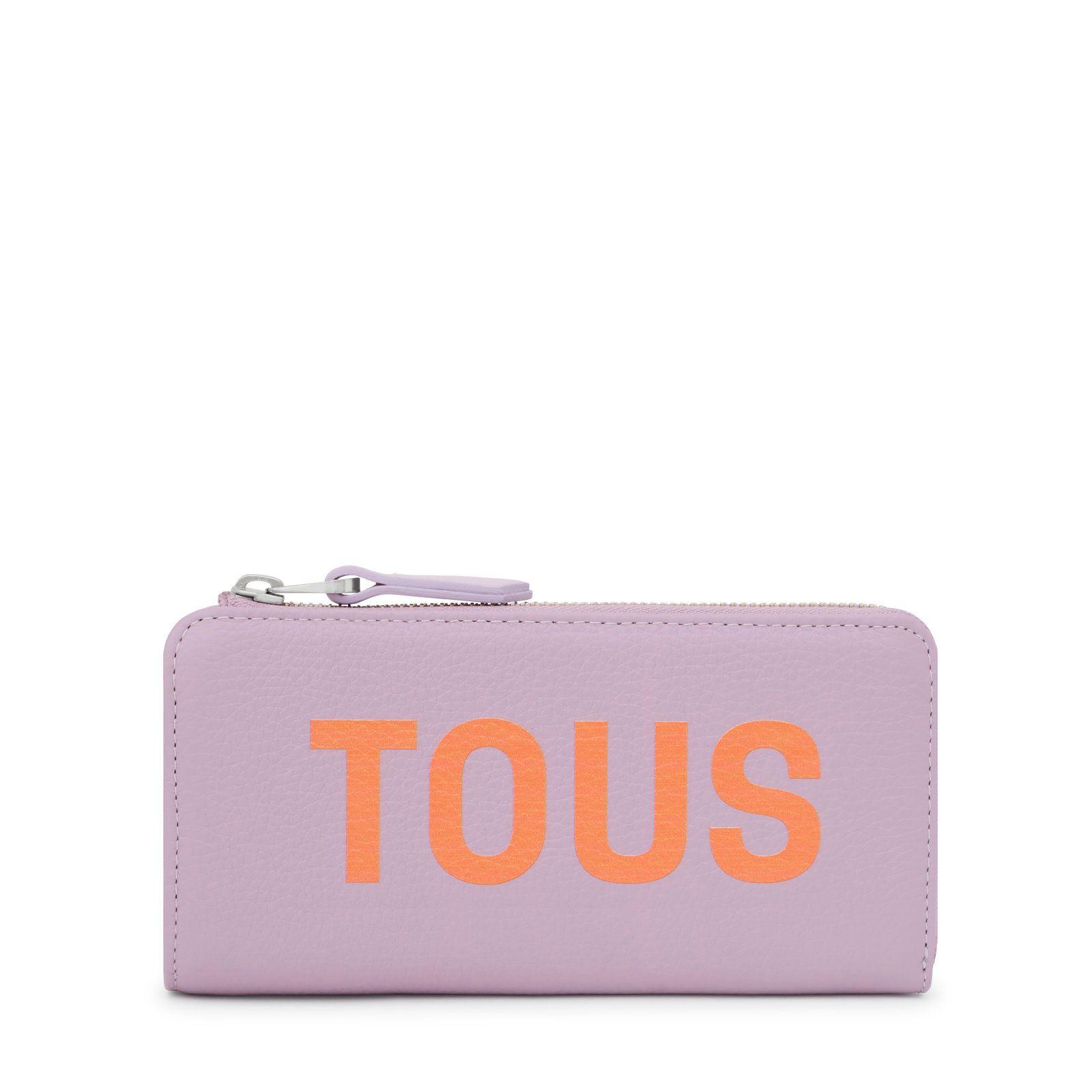 Billetera de piel malva Logo TOUS Lynn-0