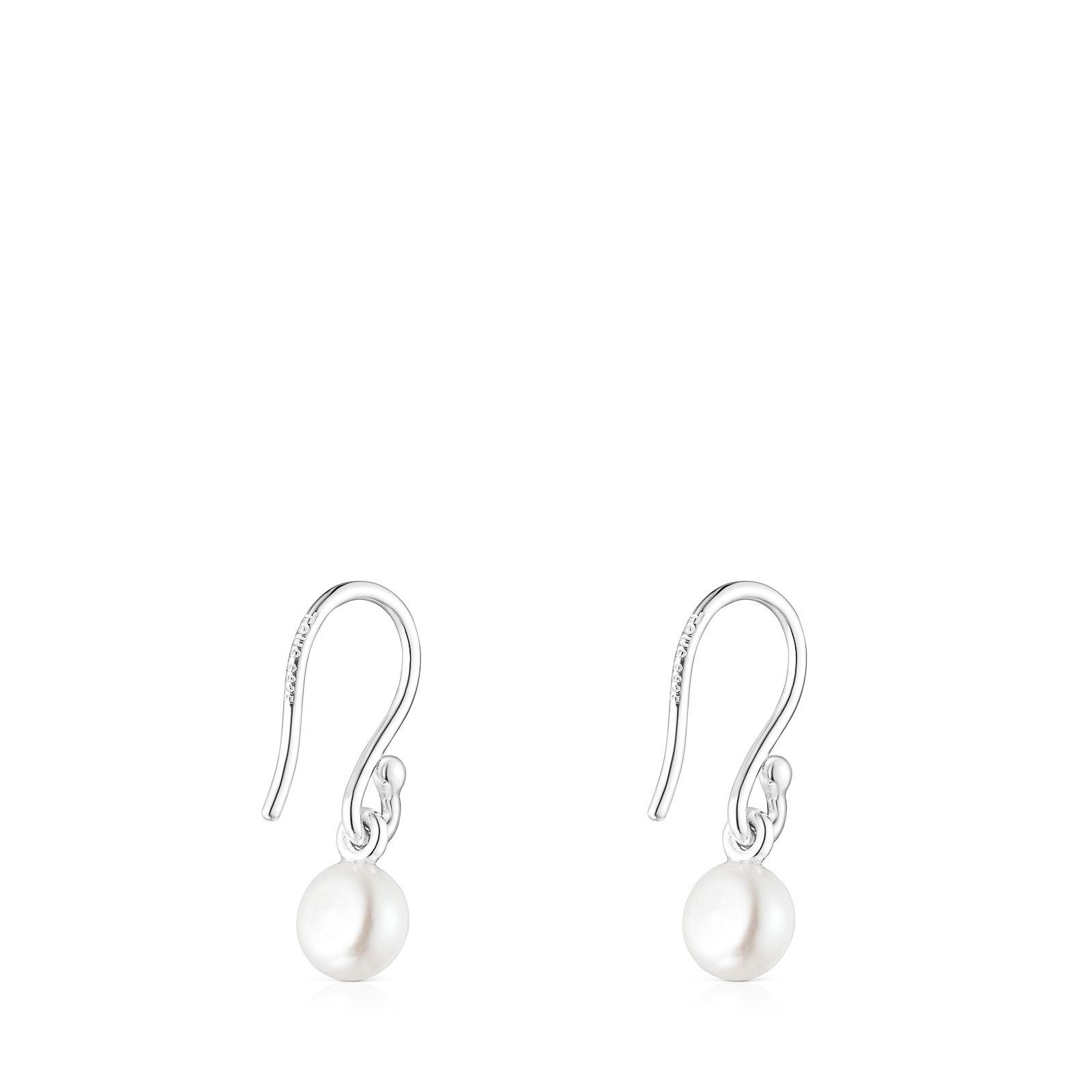 Aros cortos Icon Pearl de plata y perla Tous-2