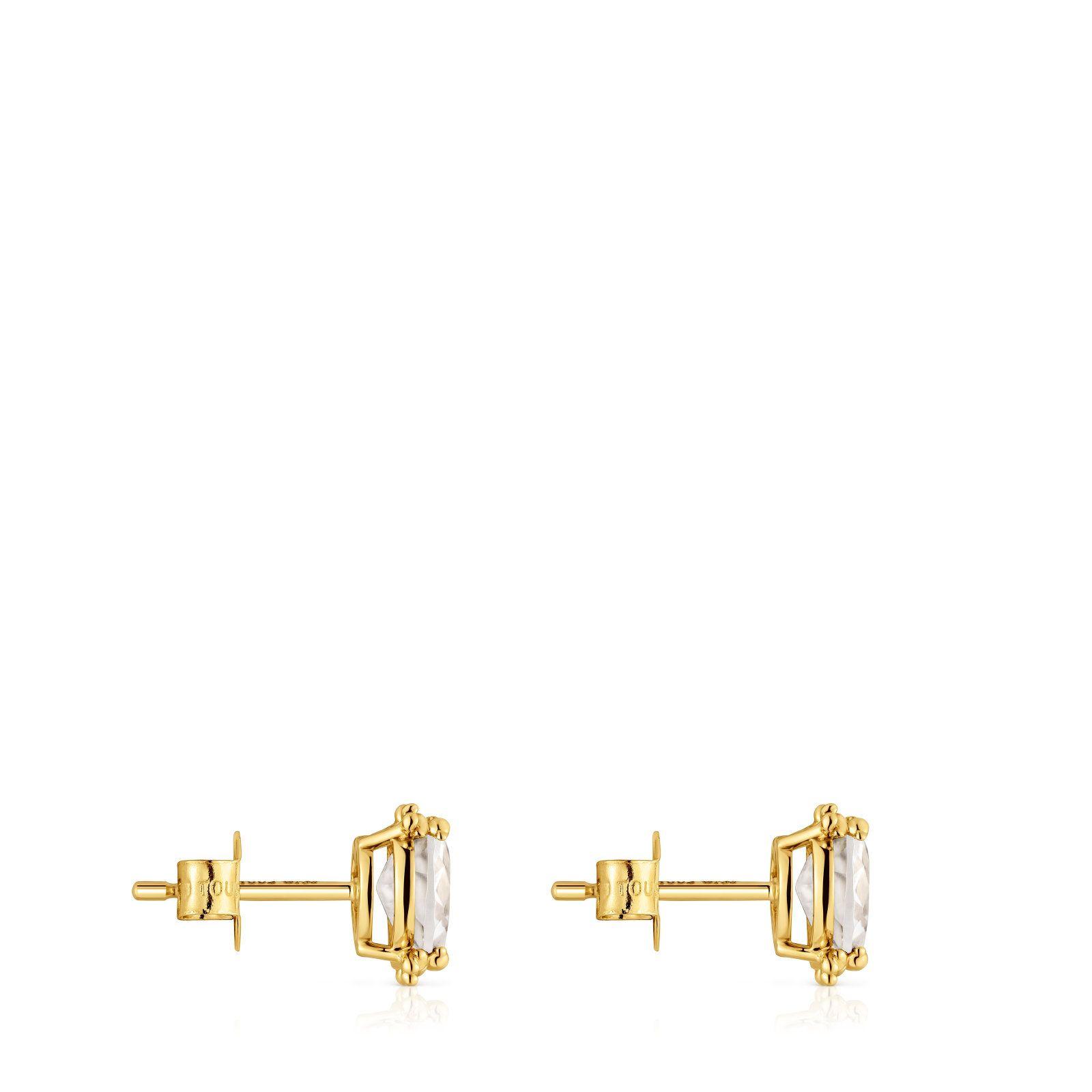Pendientes de oro y cuarzo cristal de roca Color Pills-1