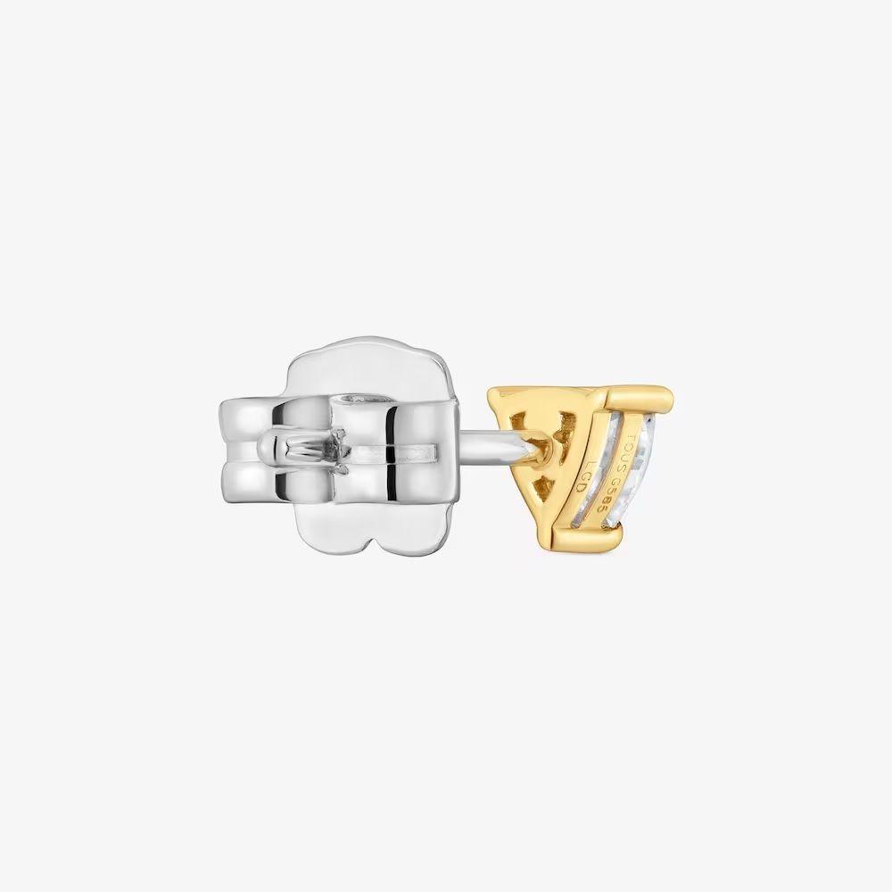 Pendiente individual de oro 14 kt y diam de lab 0,14ct Shine-2