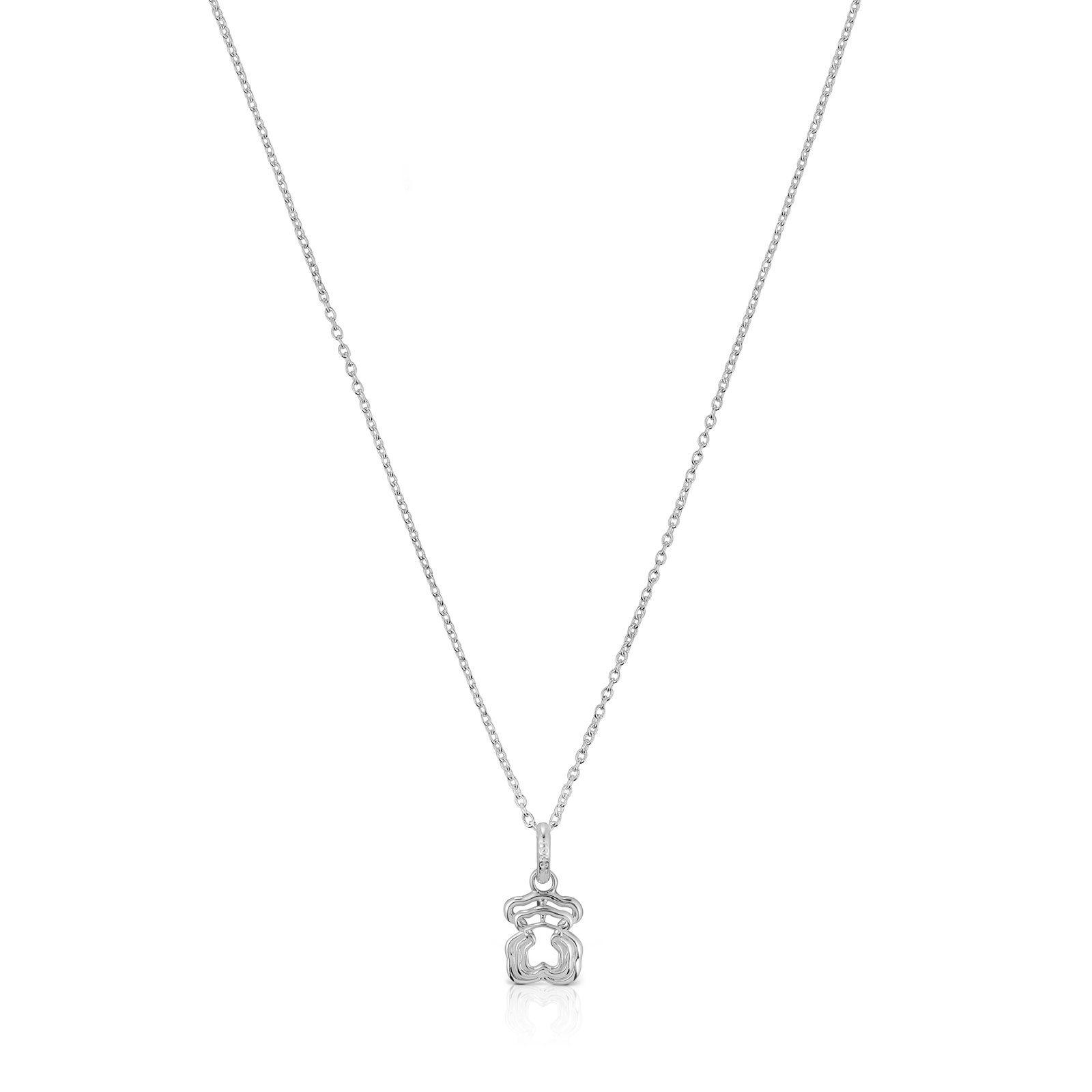 Collar triple oso de plata Bickie-0