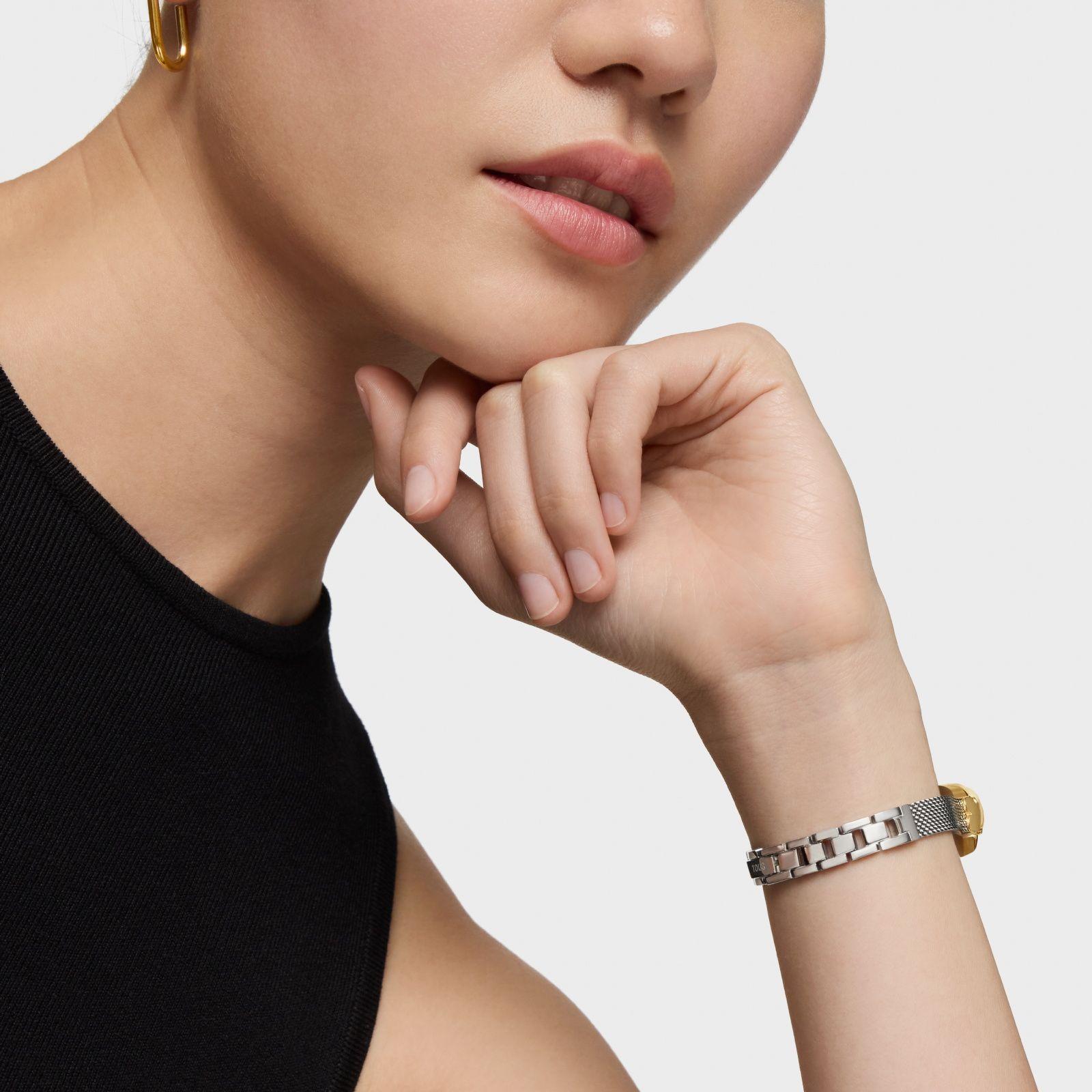 Reloj analógico joya con brazalete de acero y acero dorado Oval Icon-5