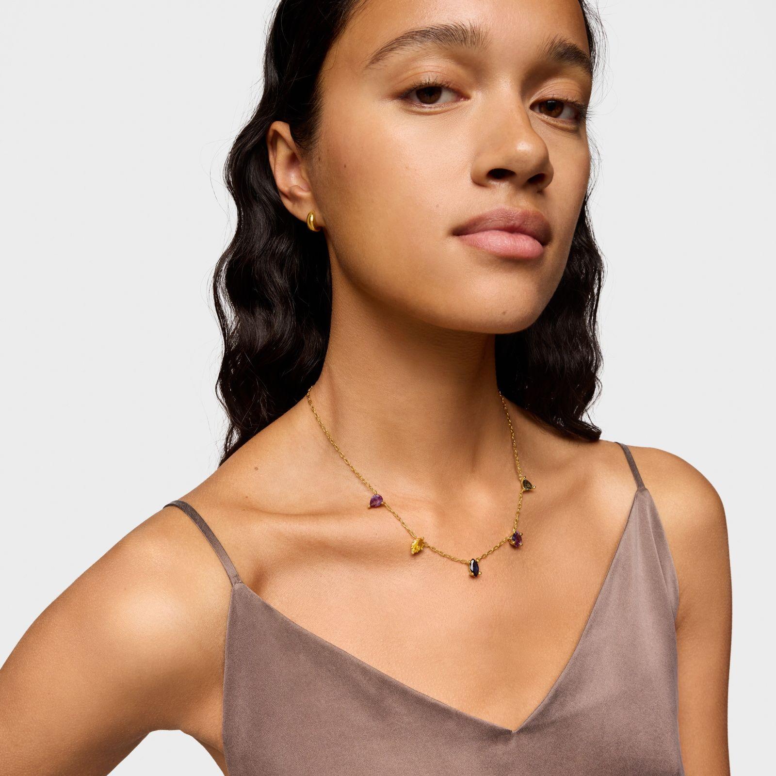 Collar corto oro 18 kt, plata y gemas lab TOUS LGG-4