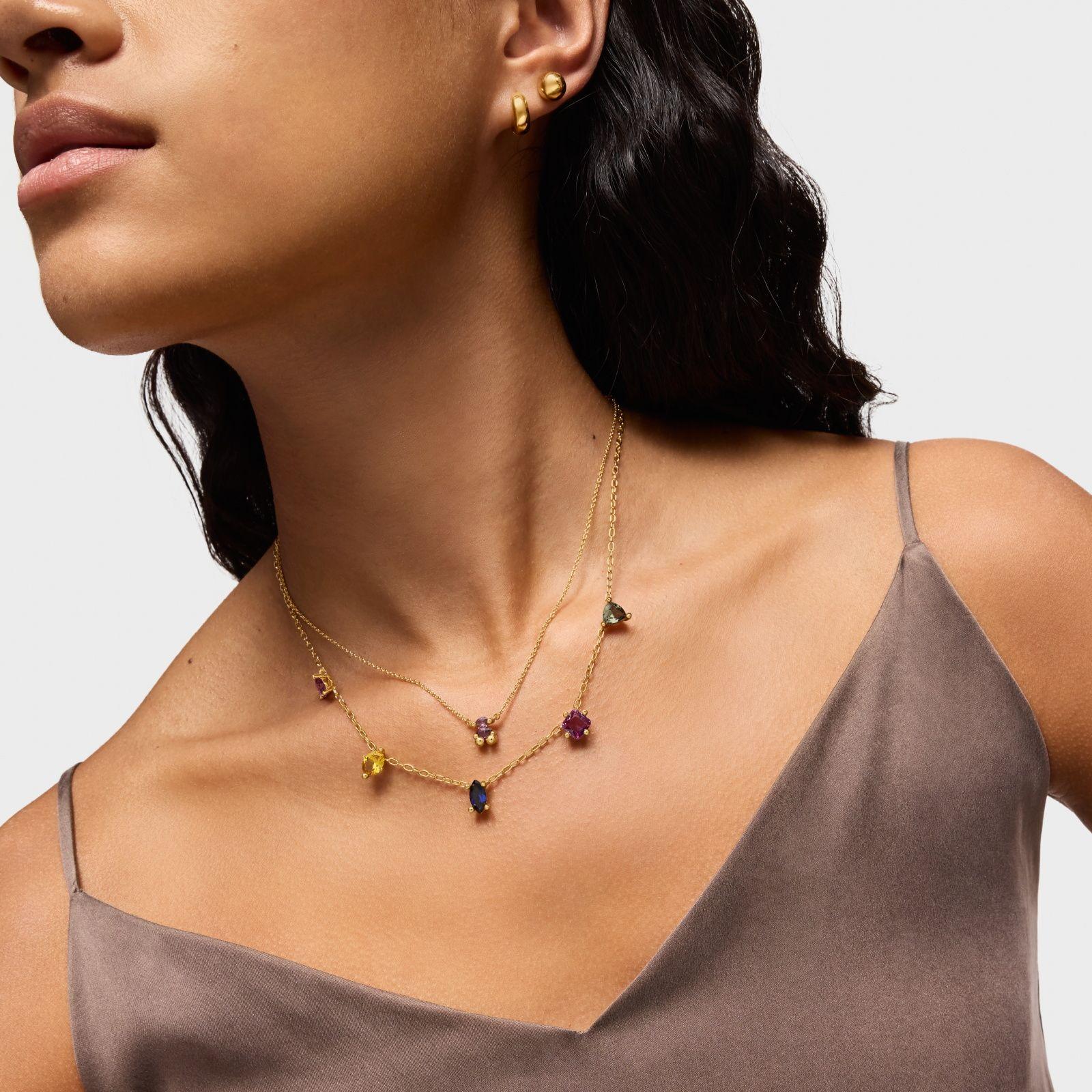 Collar corto oro 18 kt, plata y gemas lab TOUS LGG-5
