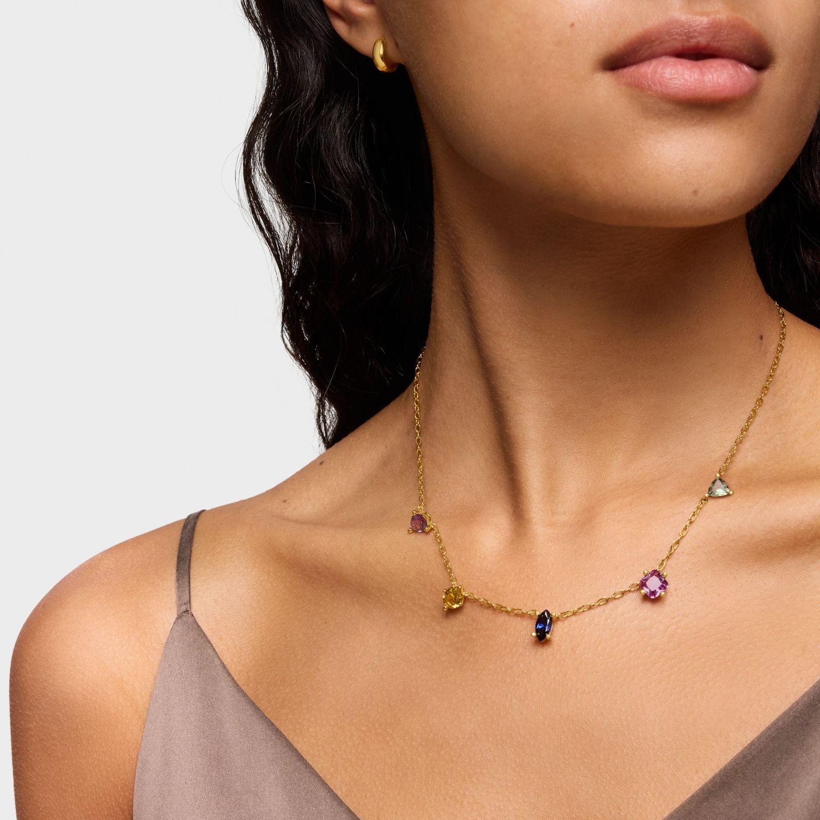 Collar corto oro 18 kt, plata y gemas lab TOUS LGG-6