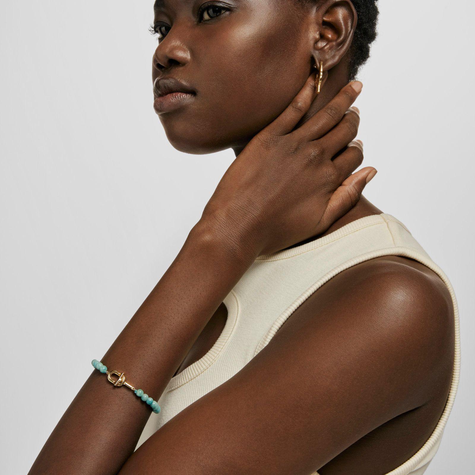 Pulsera con baño de oro y amazonitas TOUS MANIFESTO-4