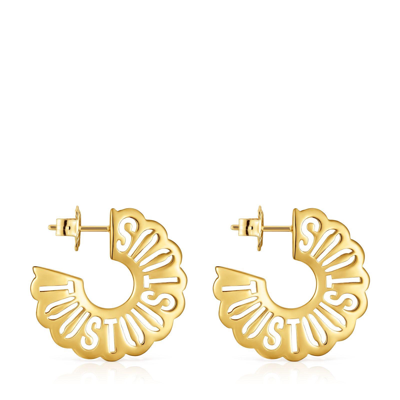 Pendientes aro oro 18 kt sobre plata 25 mm Miranda-1