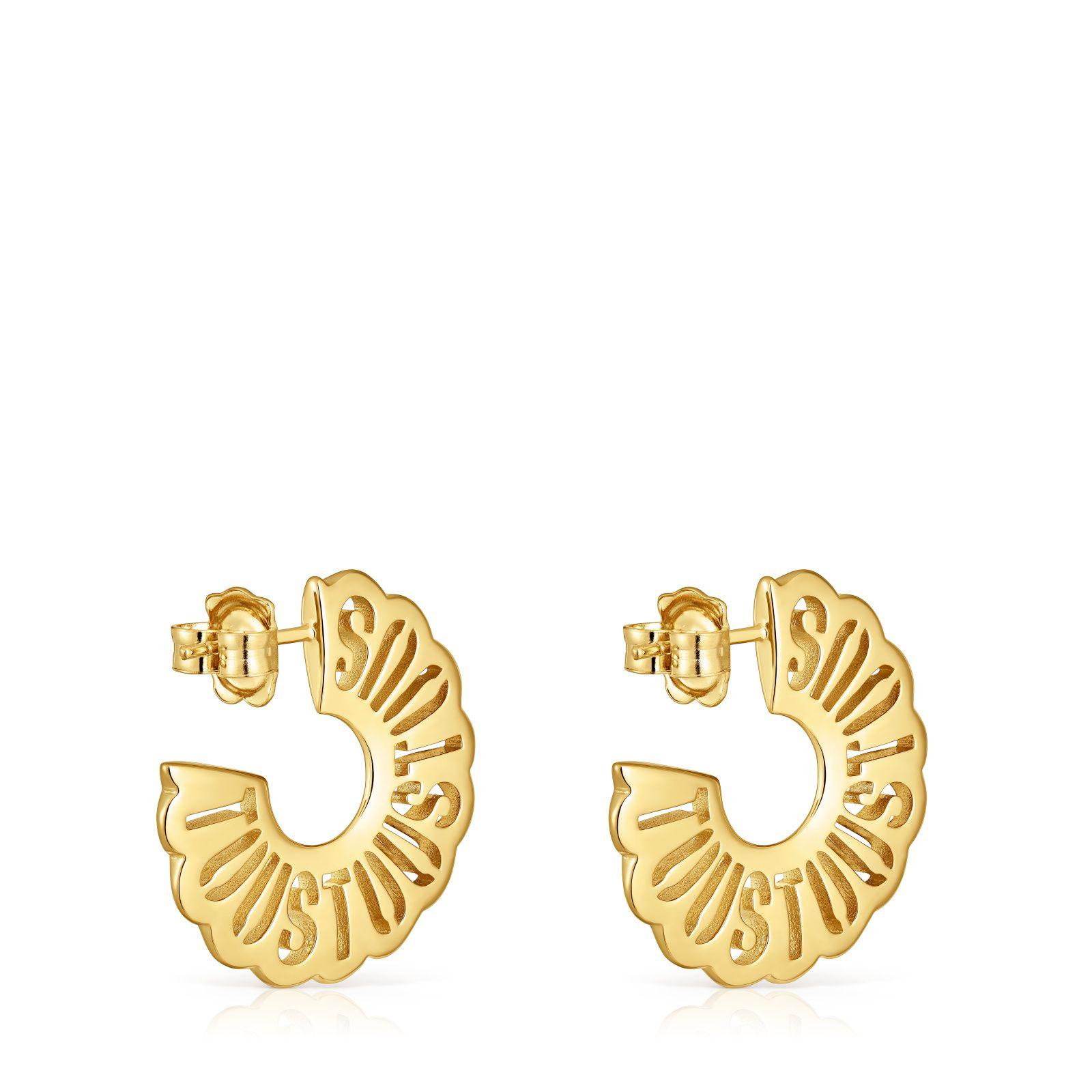 Pendientes aro oro 18 kt sobre plata 25 mm Miranda-2