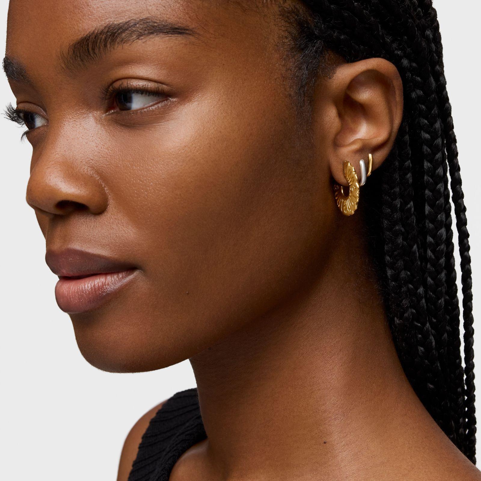 Pendientes aro oro 18 kt sobre plata 25 mm Miranda-4