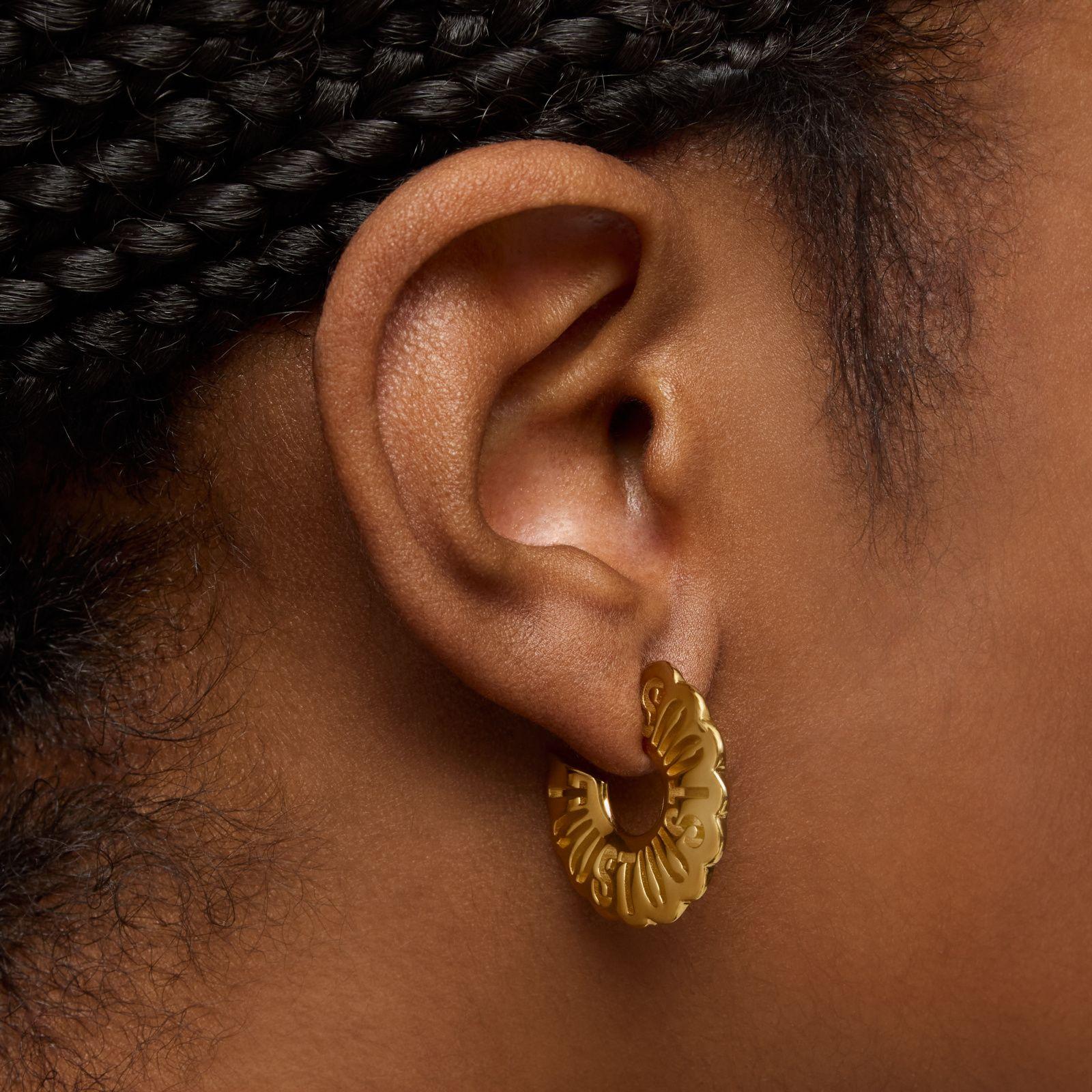 Pendientes aro oro 18 kt sobre plata 25 mm Miranda-5