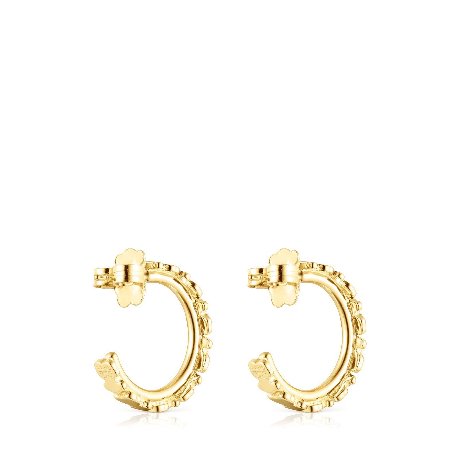 Pendientes aro con baño de oro 18 kt sobre plata Straight-2