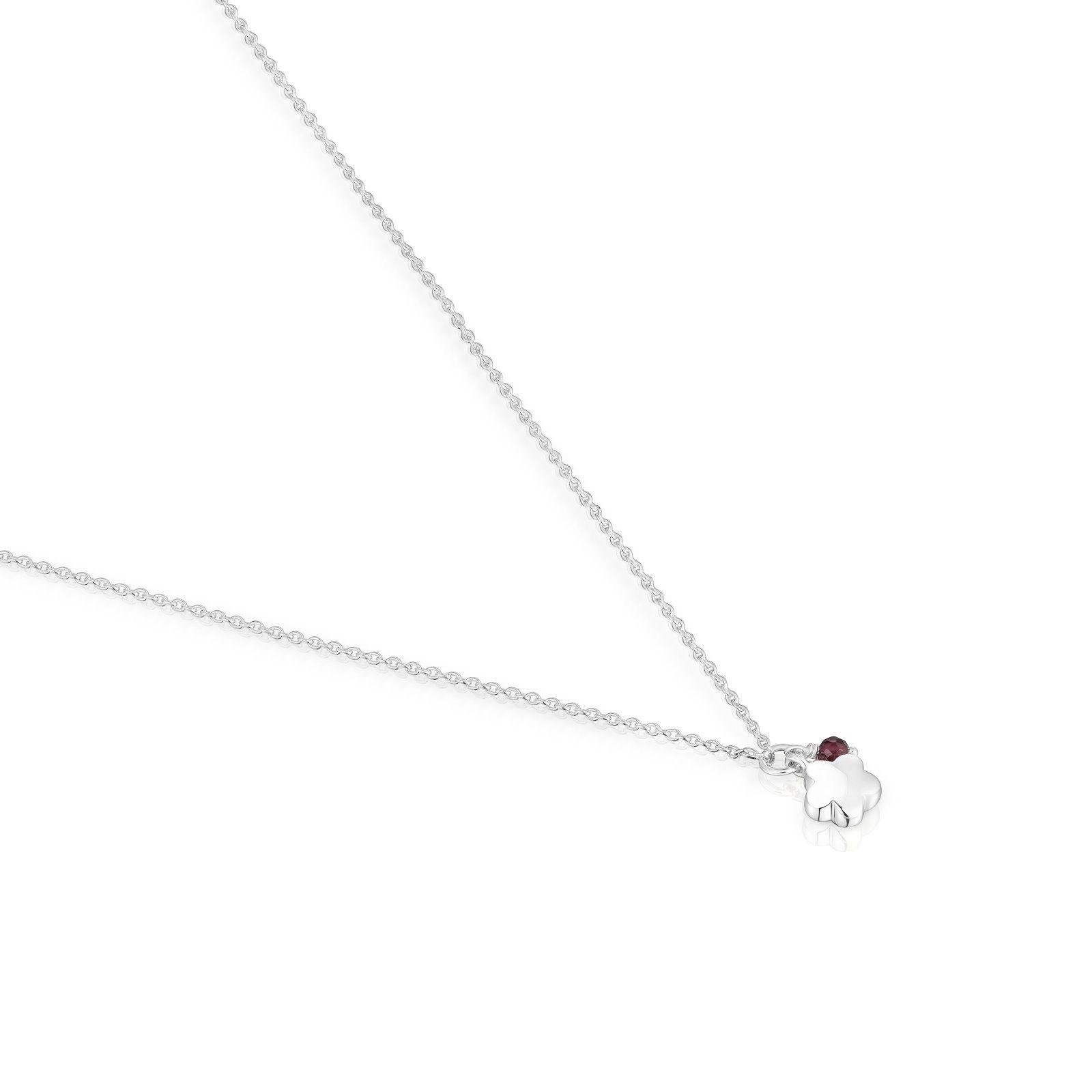 Collar de plata y rodolita flor Bold Motif-2