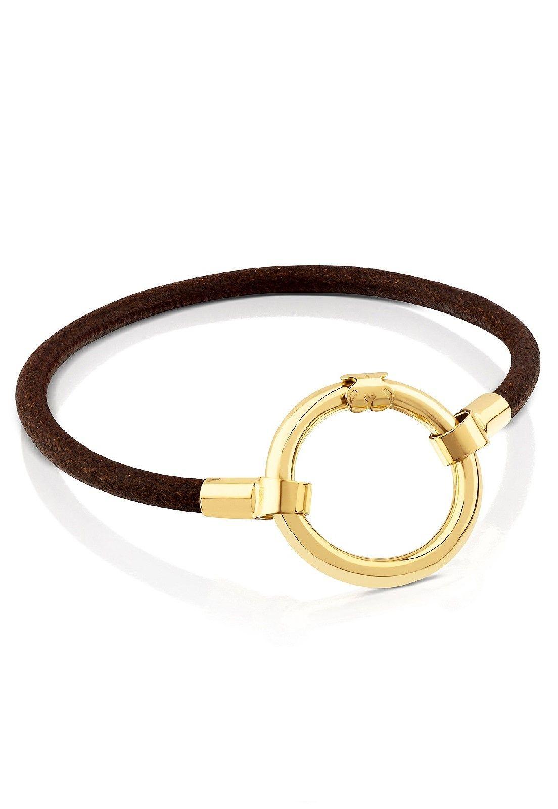 Pulsera Tous Hold de Plata Vermeil y Cuero-0