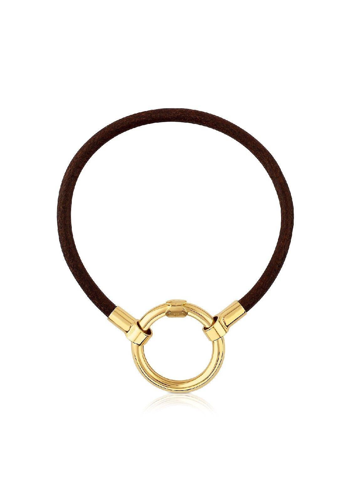 Pulsera Tous Hold de Plata Vermeil y Cuero-1