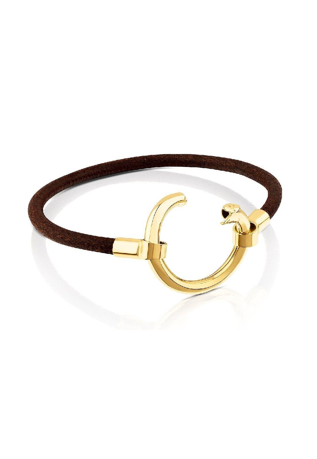 Pulsera Tous Hold de Plata Vermeil y Cuero-2