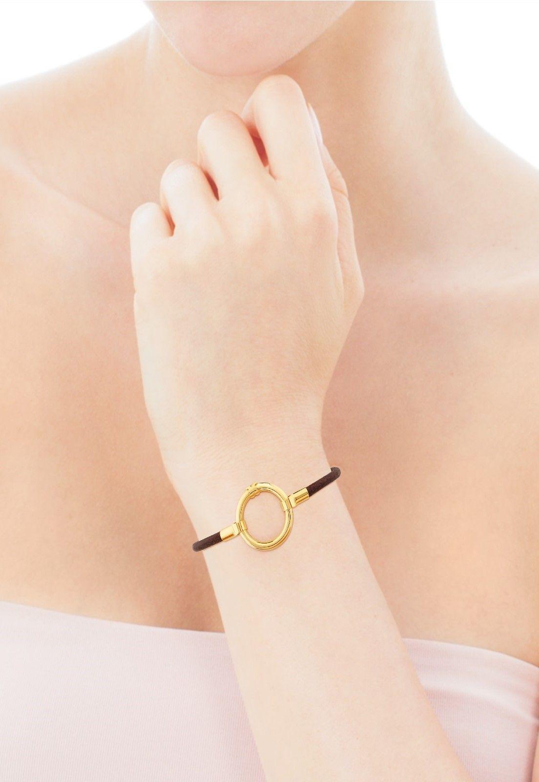 Pulsera Tous Hold de Plata Vermeil y Cuero-3