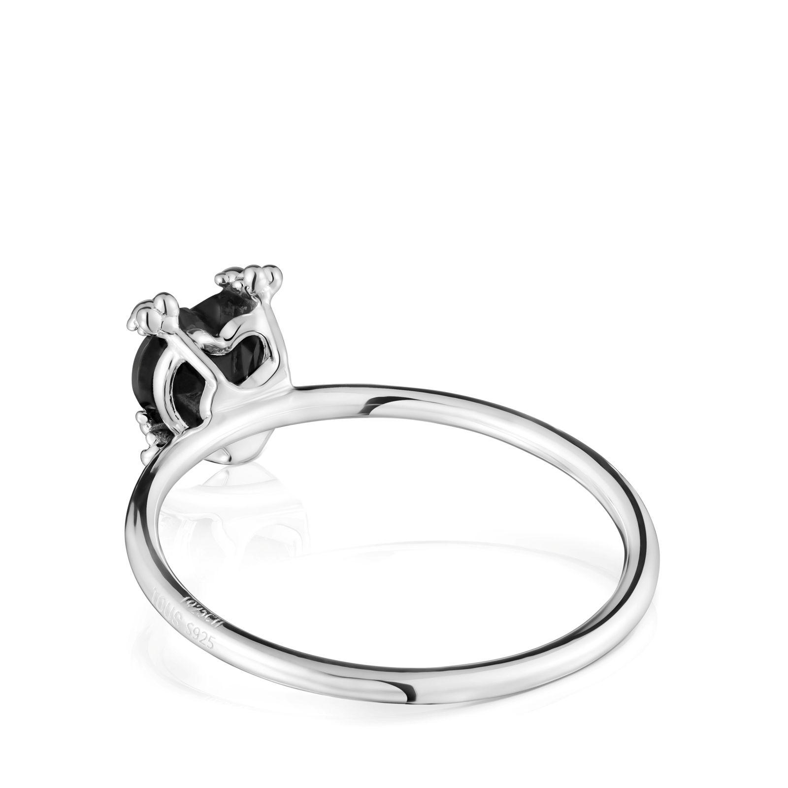 Anillo corazón de plata y ónix Colors Pills-2