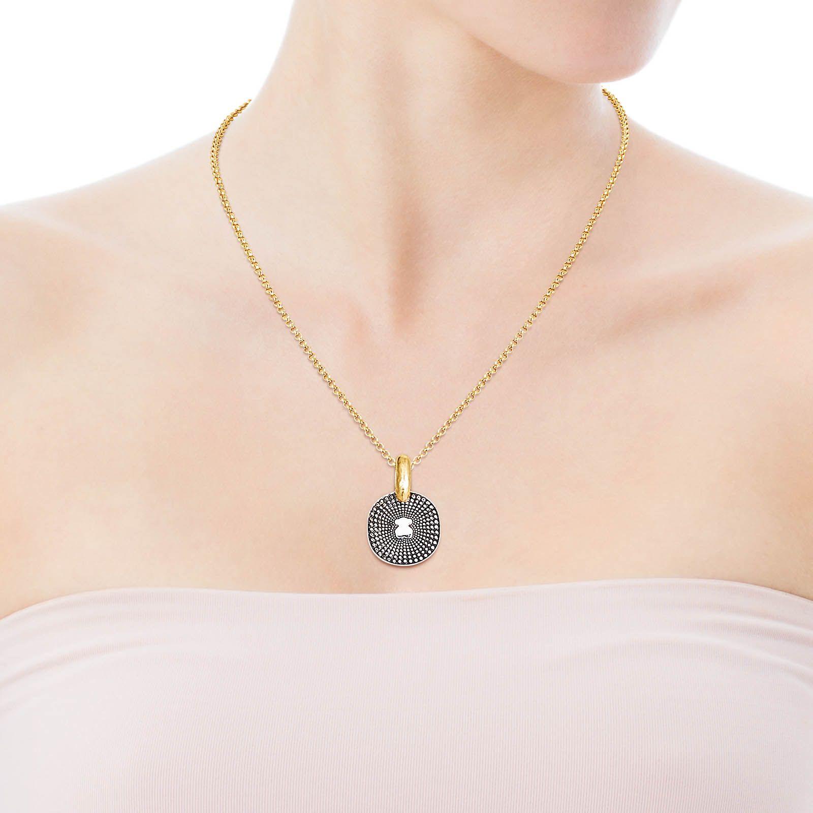 Colgante pequeño bicolor Oursin Tous-3