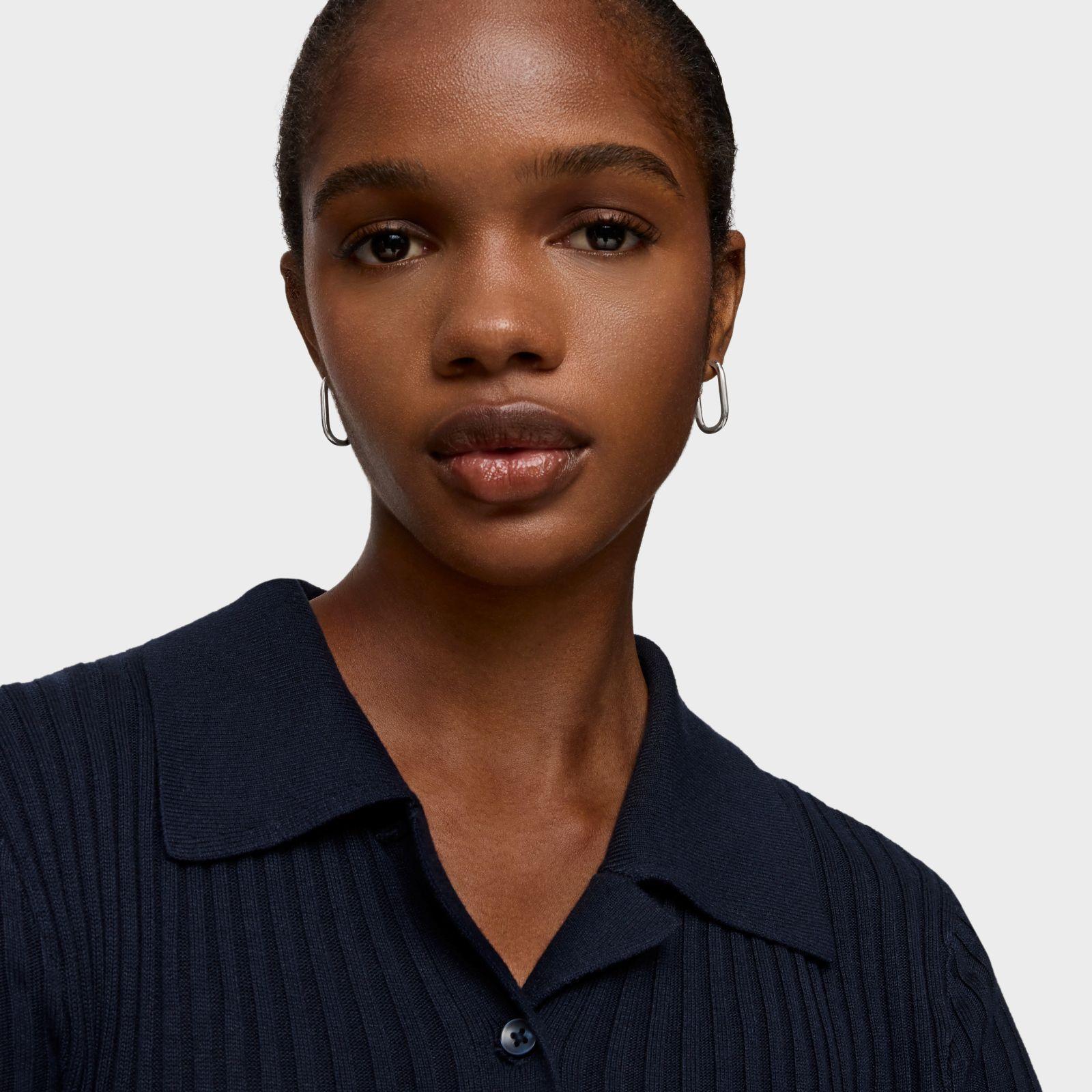 Pendientes de aro largos de plata 25 mm Basicos-3