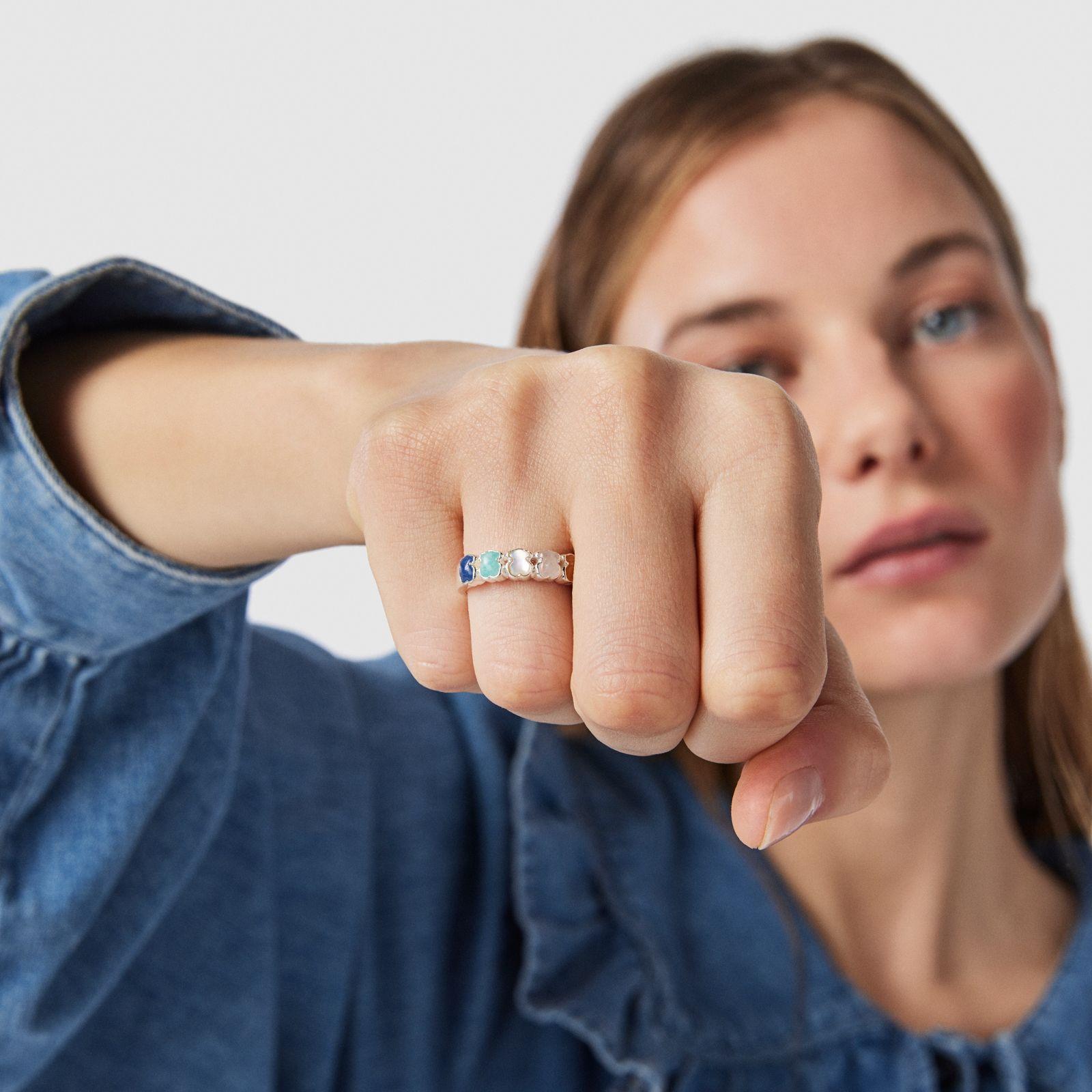 Anillo Tous Mini Color de Plata con Gemas Tous-4