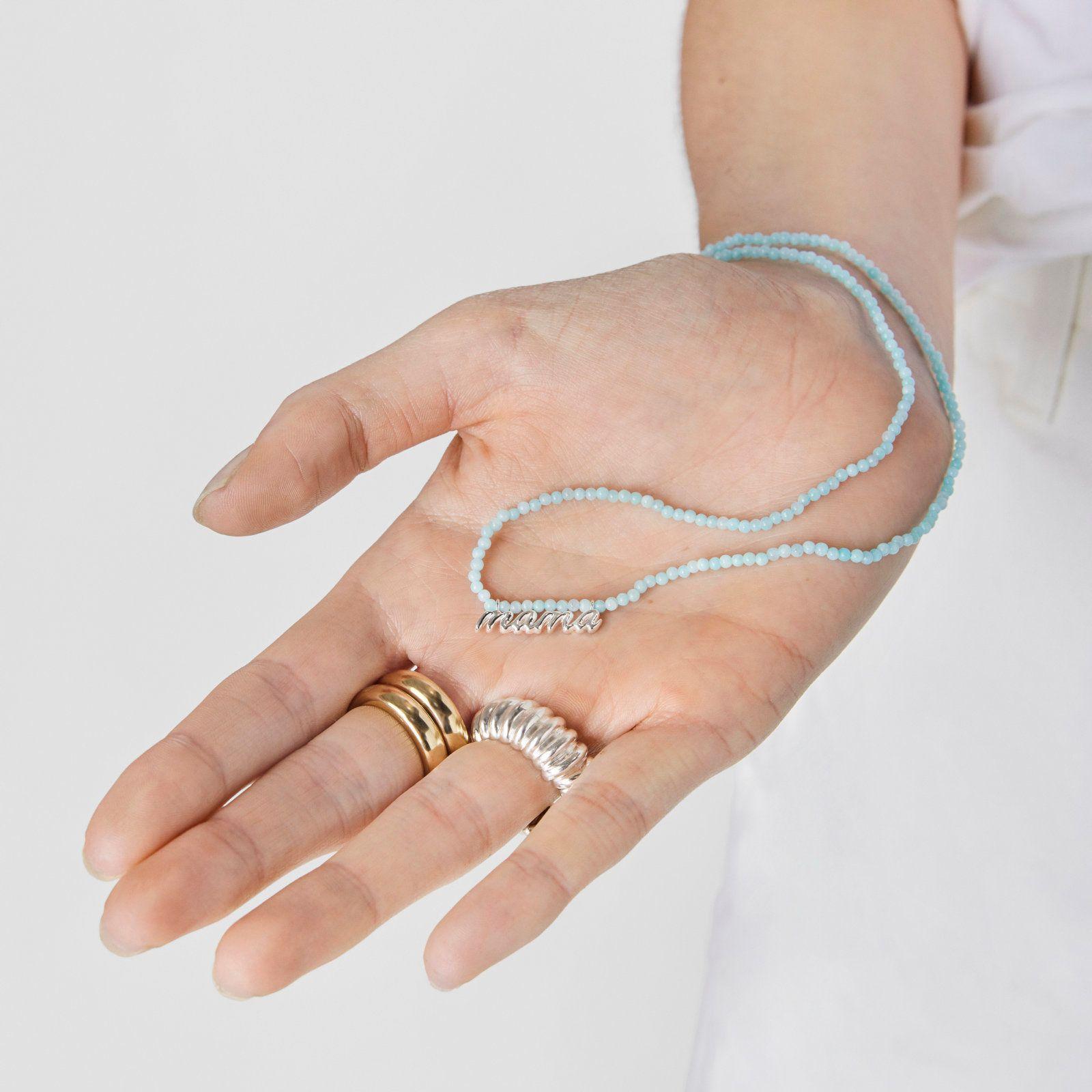 Collar Mama de plata y amazonitas TOUS Mama-5