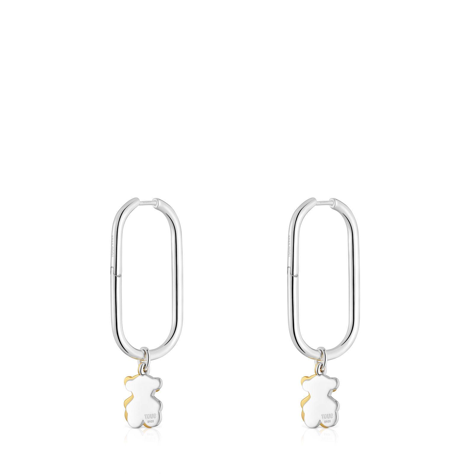 Pendientes de aro motivo oso bicolor Sweet Dolls-2
