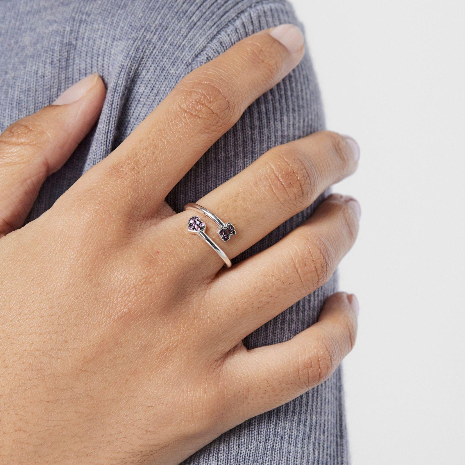 Anillo plata con motivos zafiros y amatistas New Motif Tous-4
