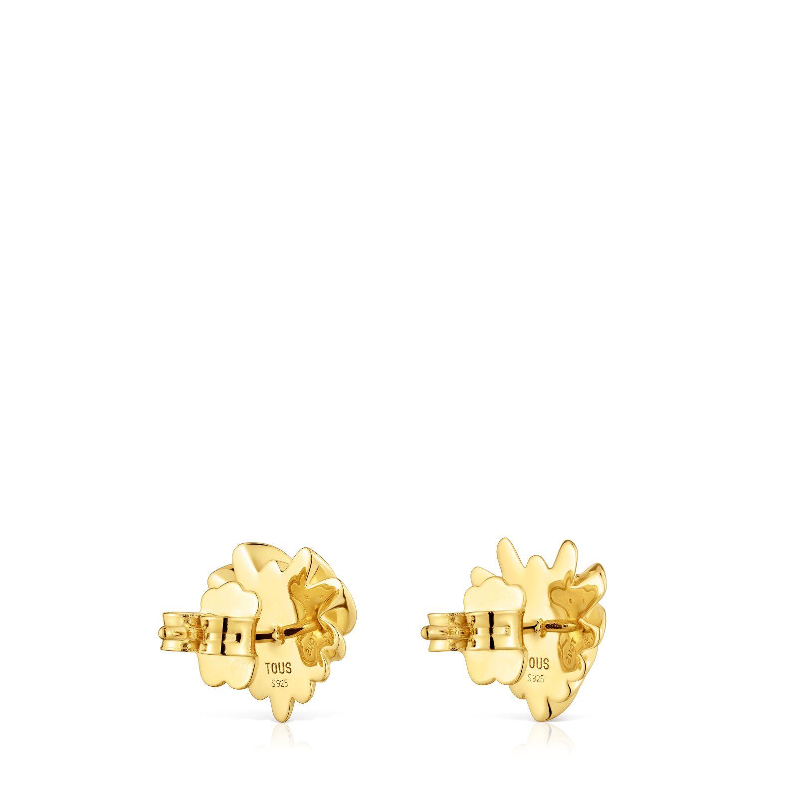 Pendientes pequeños oro 18 kt sobre plata Galia-2