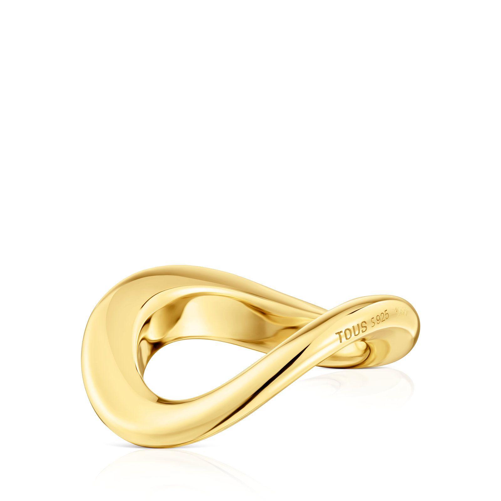 Anillo pequeño con baño de oro de 18 kt sobre plata-2